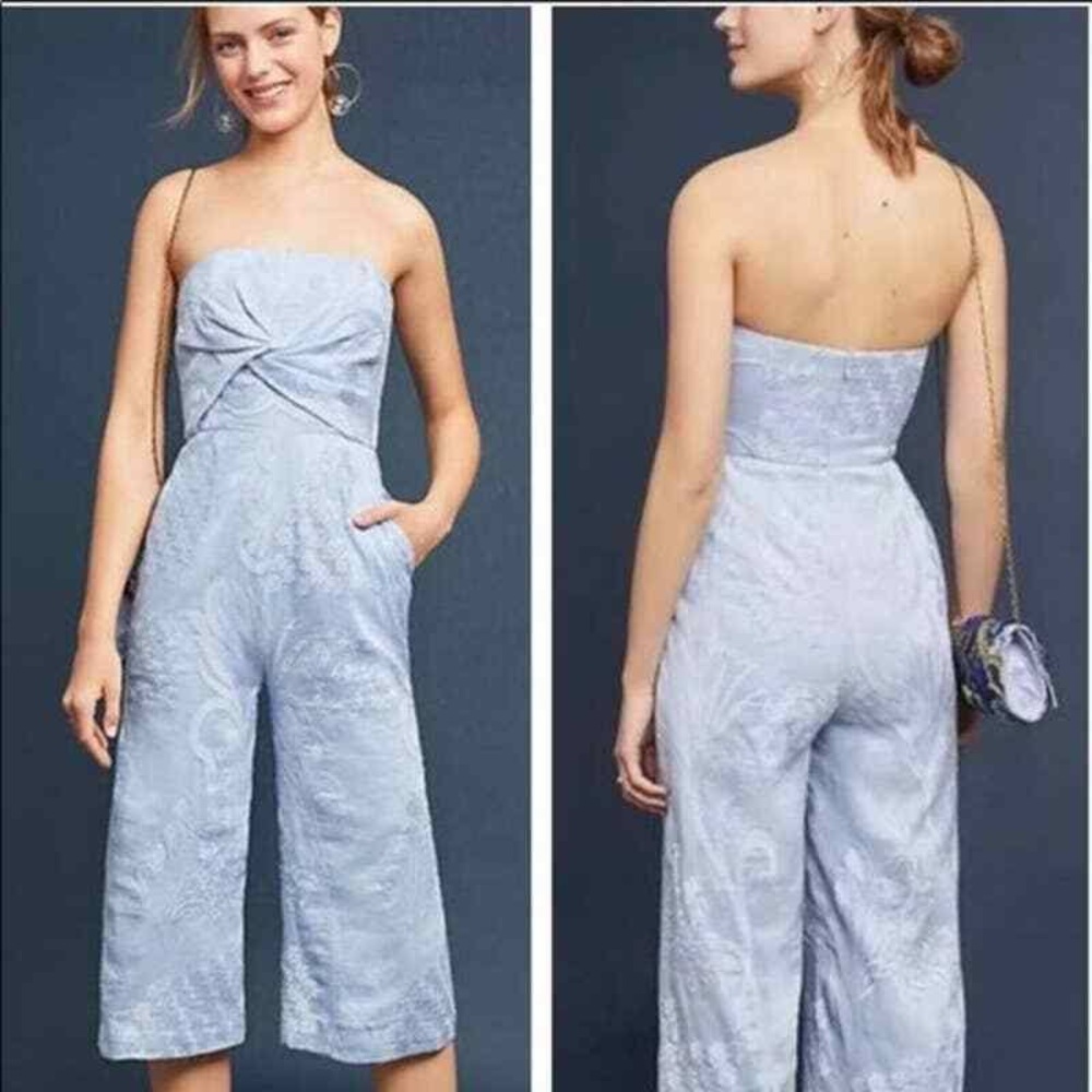 Anthropologie Aijek Wide-leg Embroidered Jumpsuit